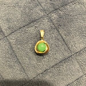 14k solid gold jade pendant charm